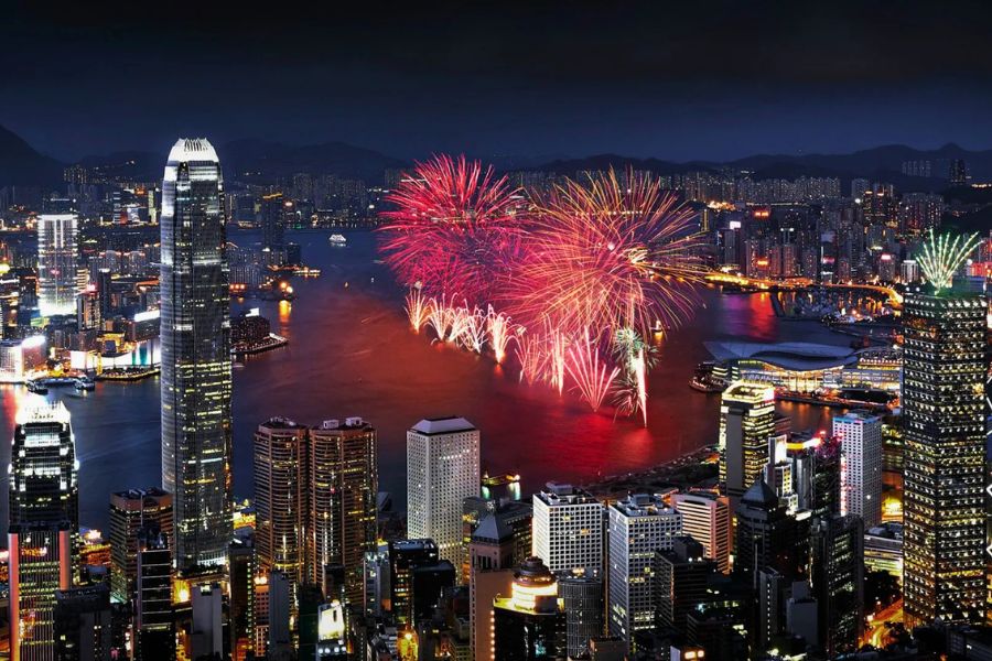 Hong Kong skyline at night