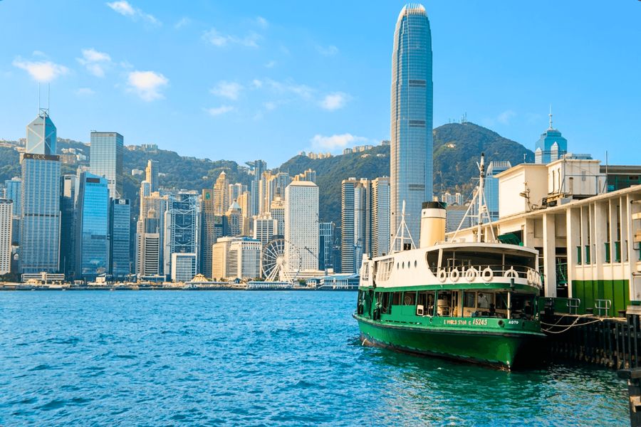 Hong Kong skyline view across Victoria Harbour from the Star Ferry