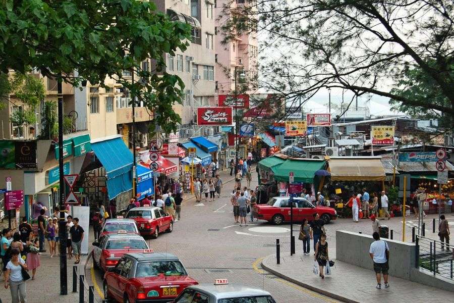 Stanley Market street in Hong Kong